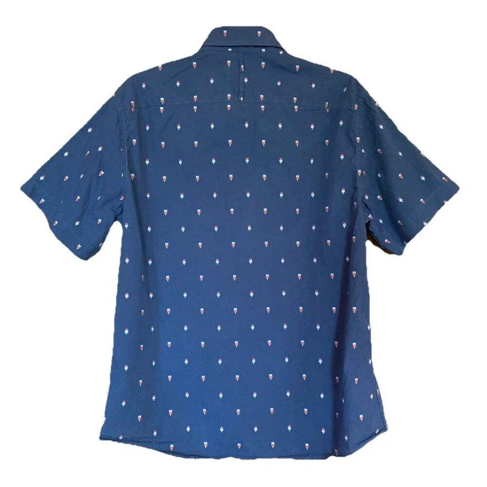 Banana Republic Men’s Popsicle Shirt Bomb Pop Navy Blue Sz Medium Slim Fit Fun